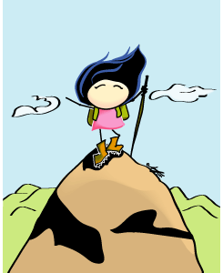 Babem Climbing a Mountain