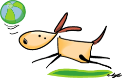 Rhubarb the Dog With Ball